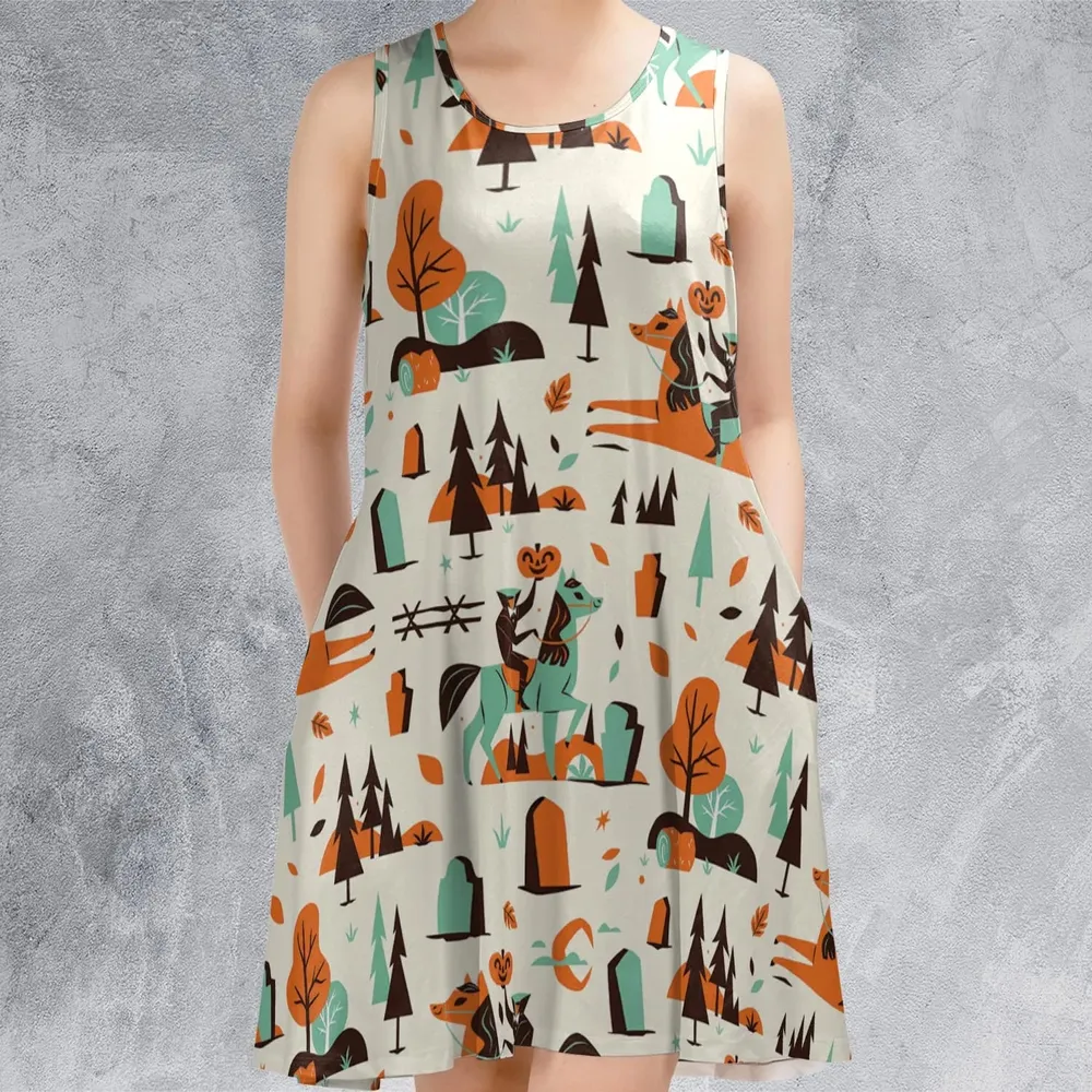 Halloween folklore The Headless Horseman Sleeveless Dress - 2