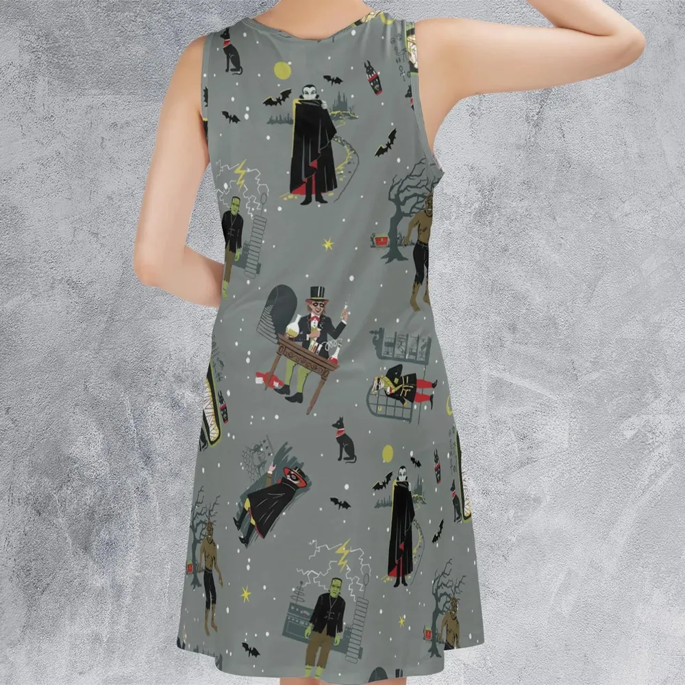Classic Monsters Halloween Sleeveless Dress - 3