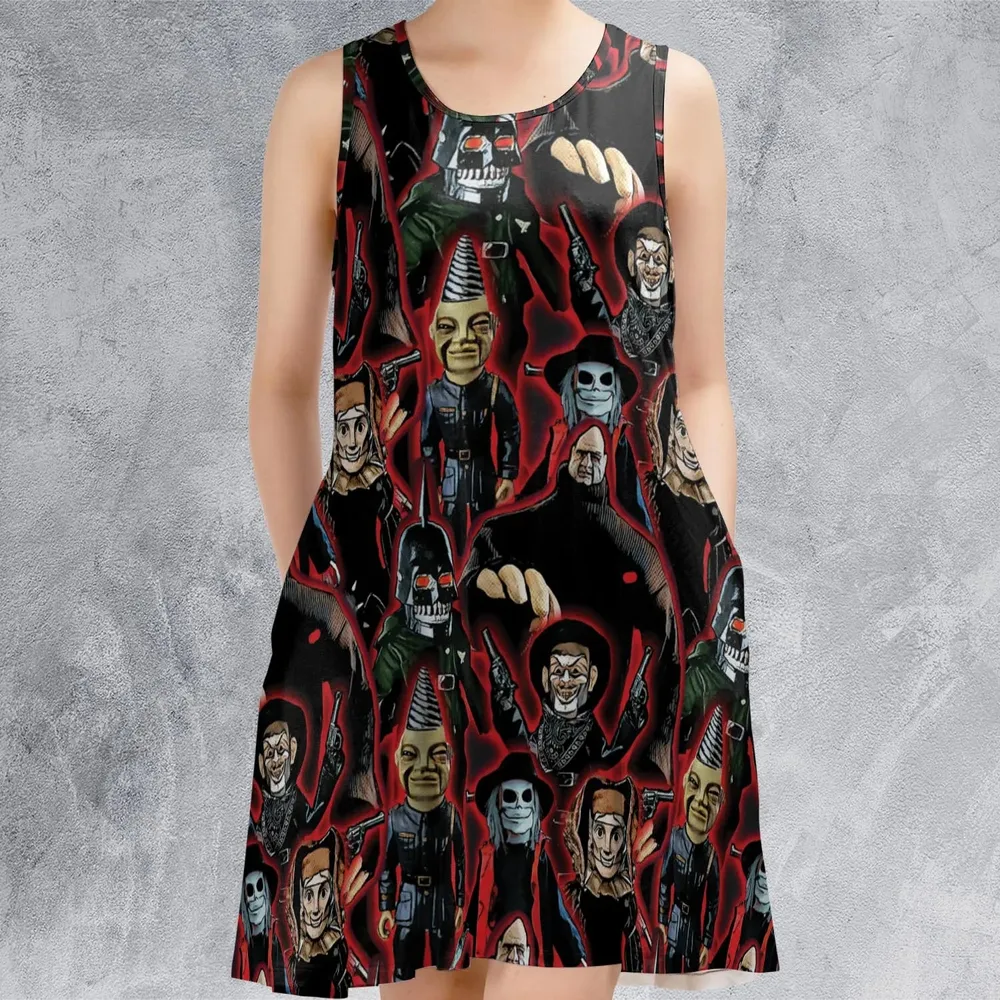 Puppet Master Collage Sleeveless Dress - 2