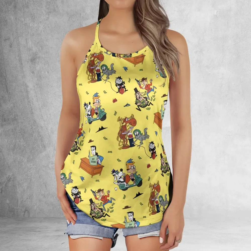 Moose And Squirrel The Adventures of Rocky and Bullwinkle Criss Cross Tank Top - 2
