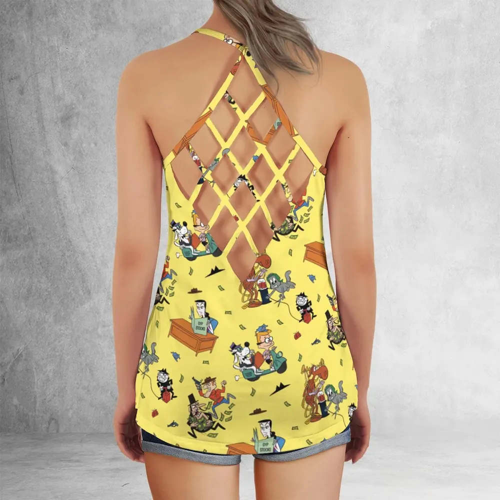 Moose And Squirrel The Adventures of Rocky and Bullwinkle Criss Cross Tank Top - 3