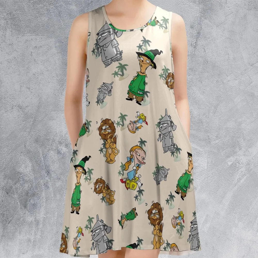 Cartoon Mashup Ed, Edd n Eddy Sleeveless Dress - 2