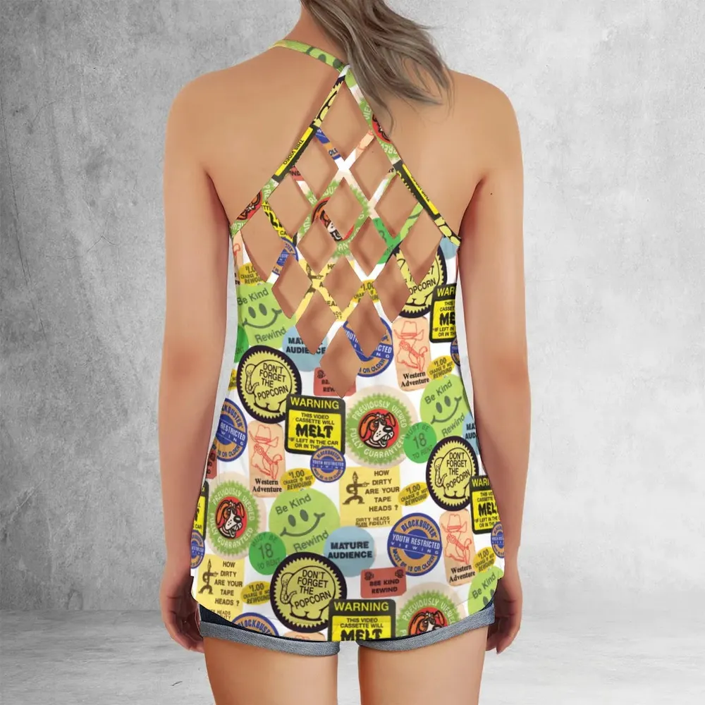 1976 Future Is Here VHS Criss Cross Tank Top - 3