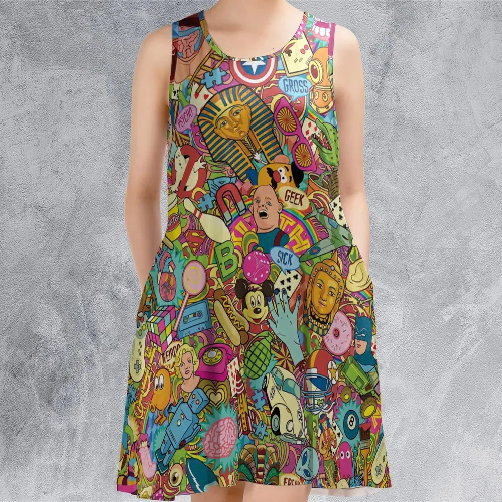 Nostalgia Toys Pop Culture Toys Sleeveless Dress - 2
