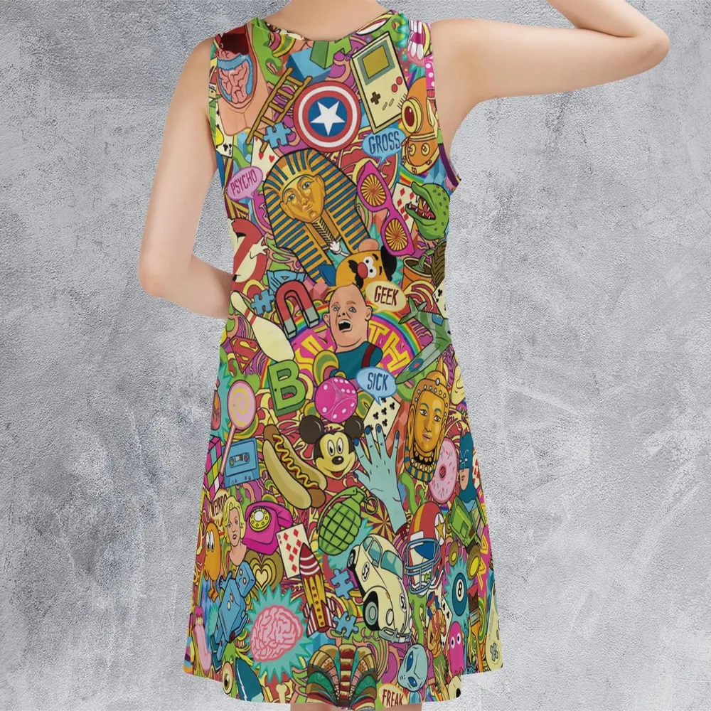Nostalgia Toys Pop Culture Toys Sleeveless Dress - 3