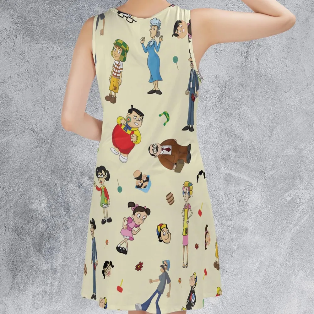 El Chavo Cartoon Characters Sleeveless Dress - 3