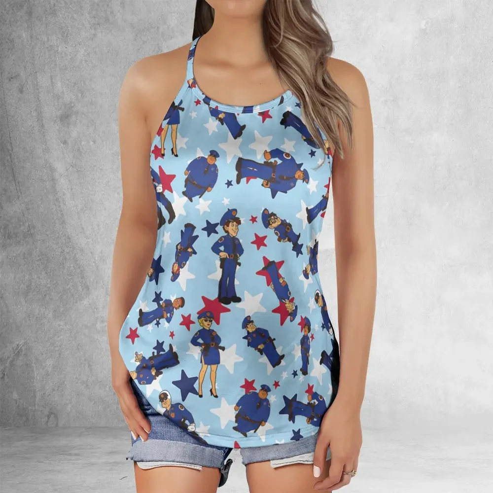 Police Academy Cartoon Characters Criss Cross Tank Top - 2