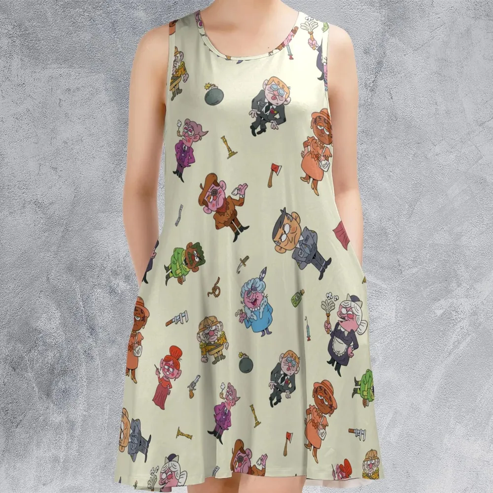 Board Game Drip Clue Sleeveless Dress - 2