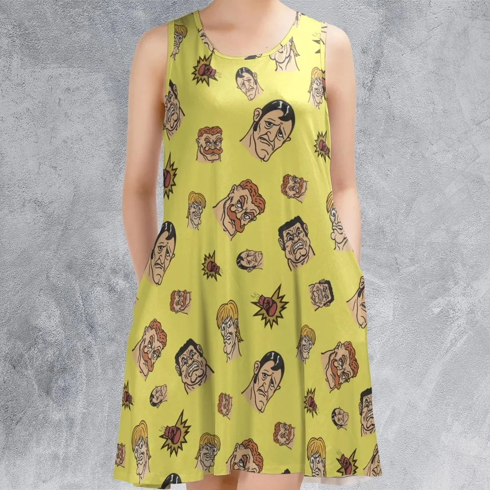 Retro Ring Kings Punch-out Sleeveless Dress - 2