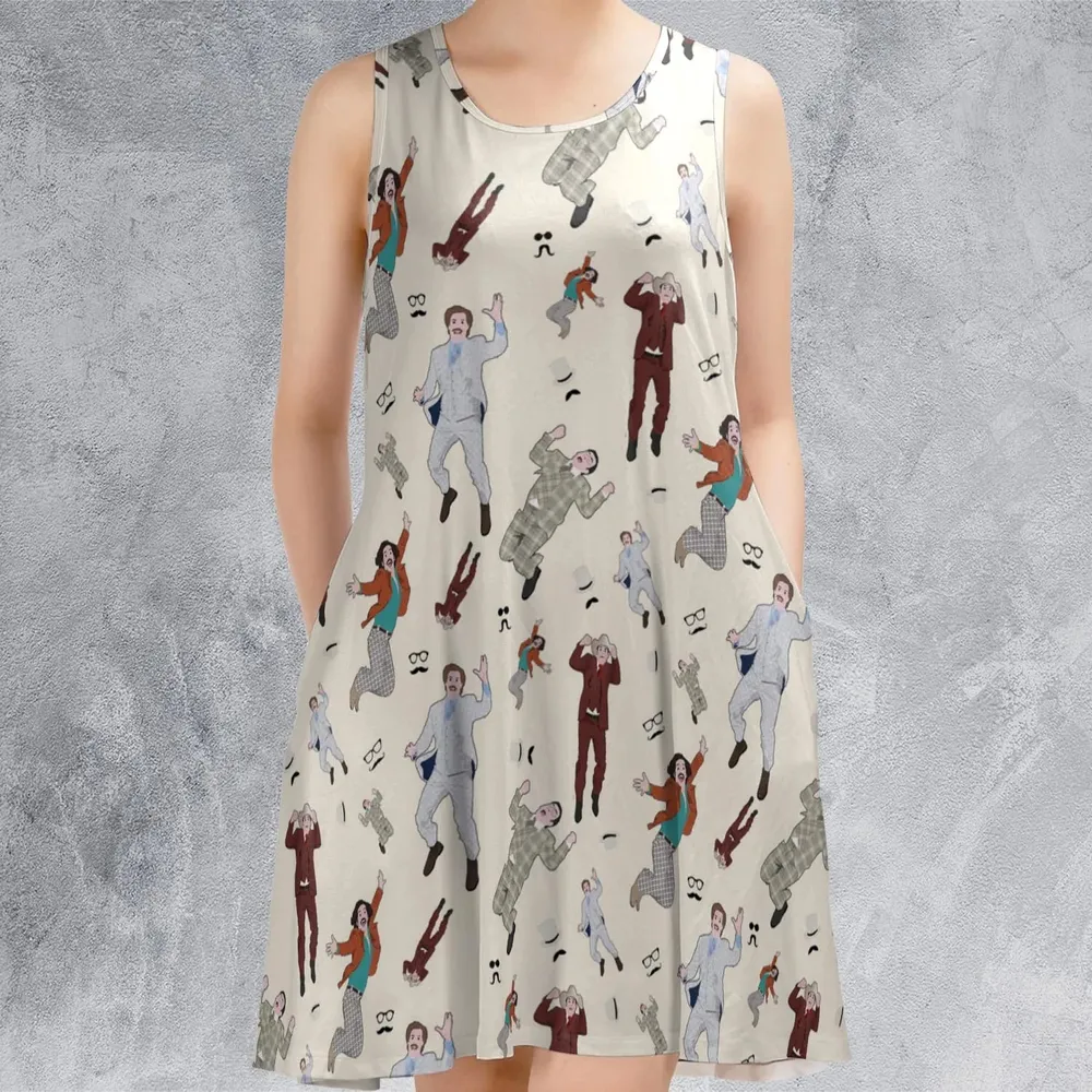 News Team Assemble Anchorman Sleeveless Dress - 2