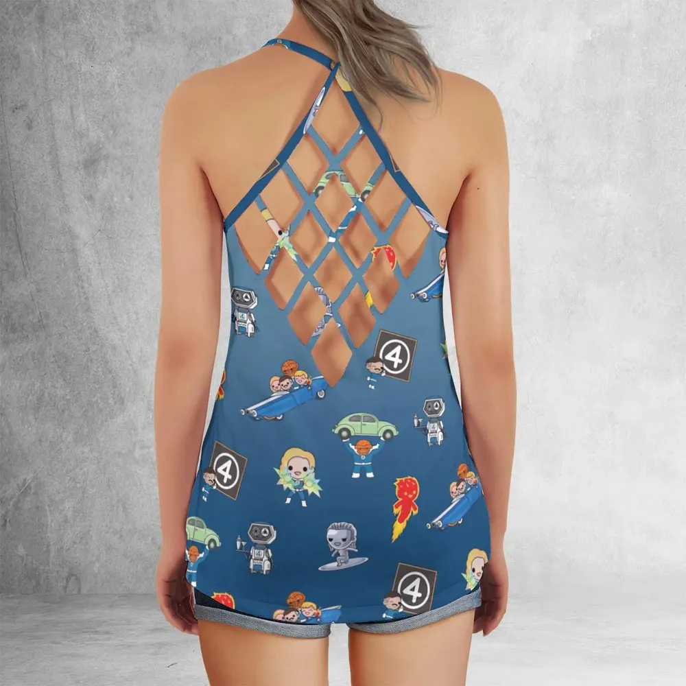 Power Up Fantastic Four Criss Cross Tank Top - 3