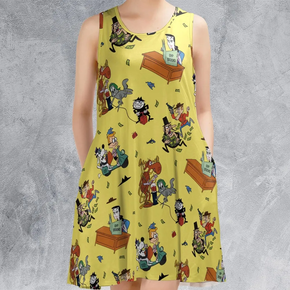 Moose And Squirrel The Adventures of Rocky and Bullwinkle Sleeveless Dress - 2