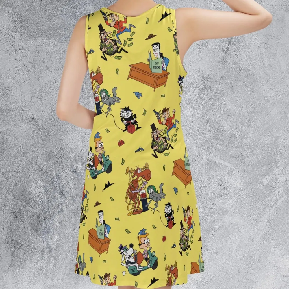 Moose And Squirrel The Adventures of Rocky and Bullwinkle Sleeveless Dress - 3