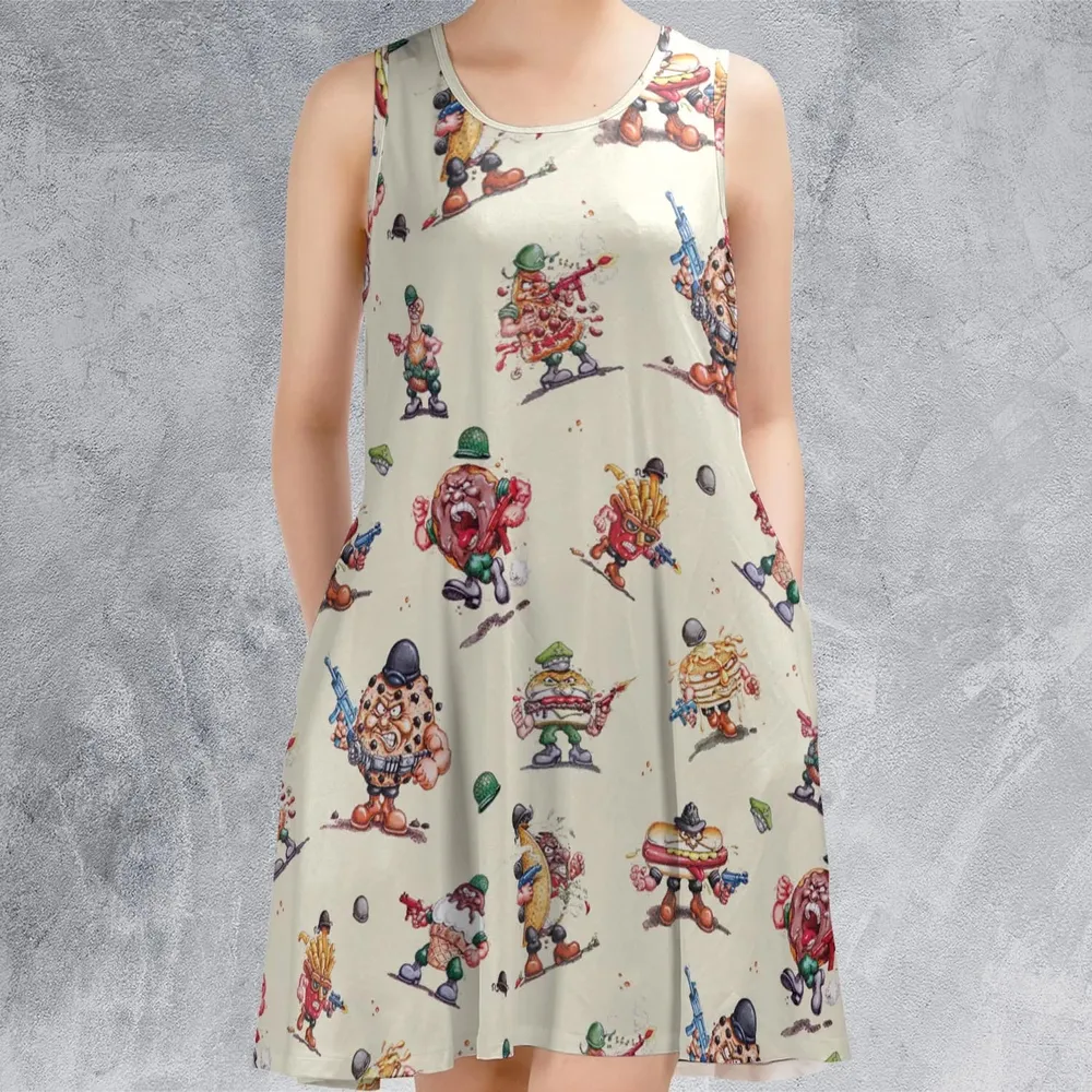 Kitchen Commandos and Refrigerator Rejects Food Fighters Sleeveless Dress - 2