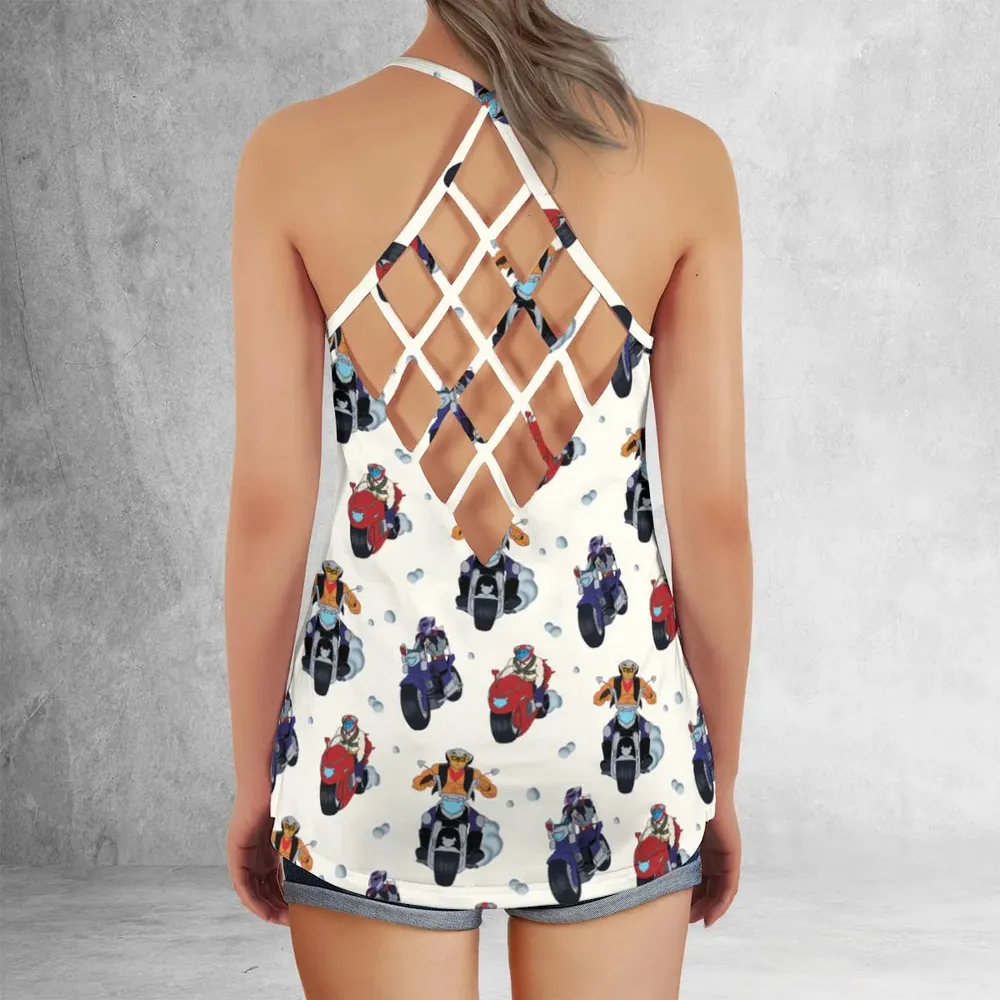 Biker Mice Characters Criss Cross Tank Top - 3