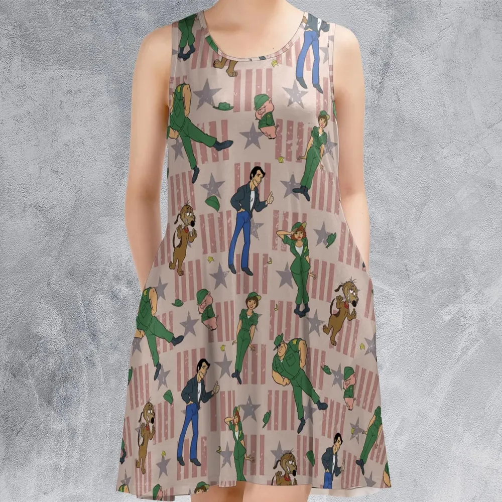 Laverne And Shirley with The Fonz Sleeveless Dress - 2