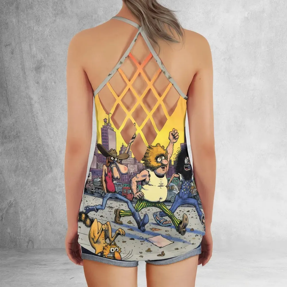 The Fabulous Furry Freak Brothers Criss Cross Tank Top - 3