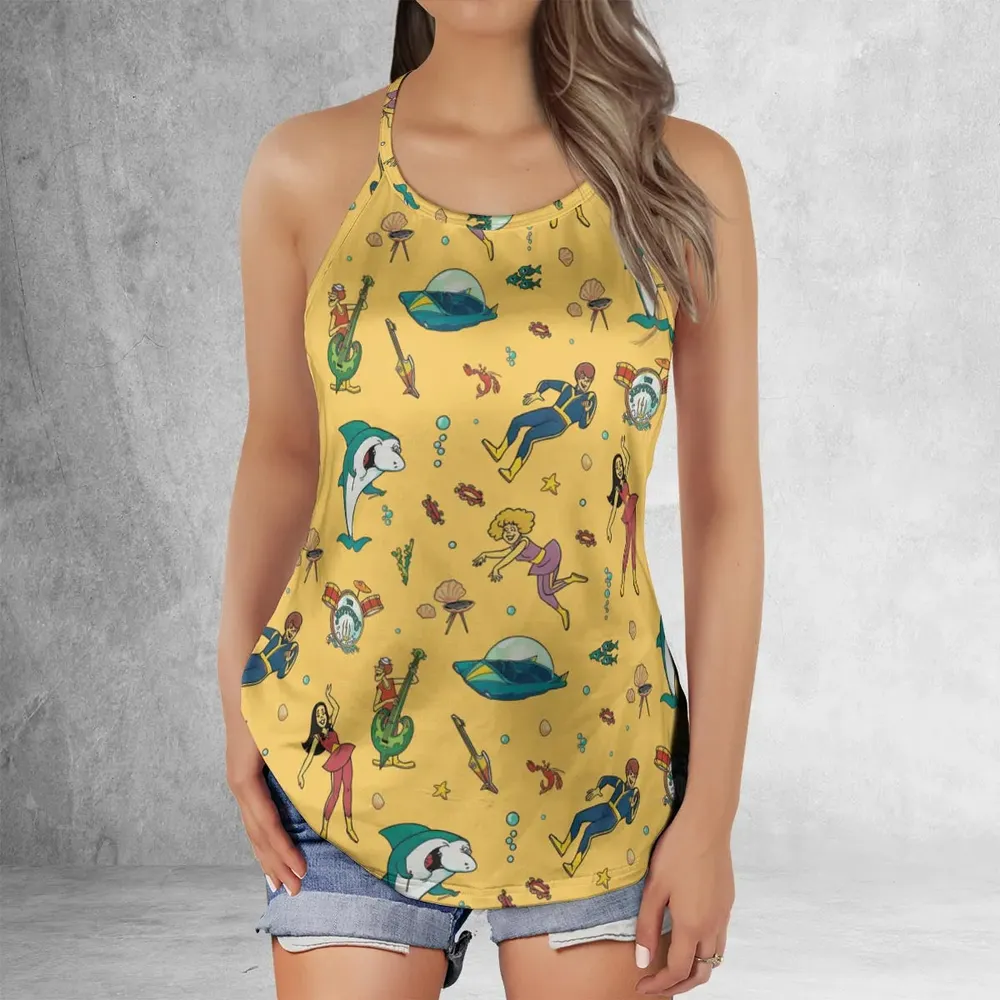 Undersea Style Jabberjaw Criss Cross Tank Top - 2
