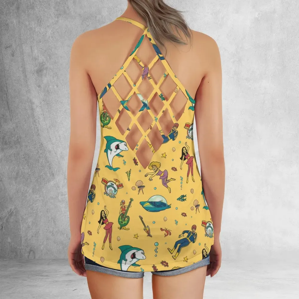 Undersea Style Jabberjaw Criss Cross Tank Top - 3