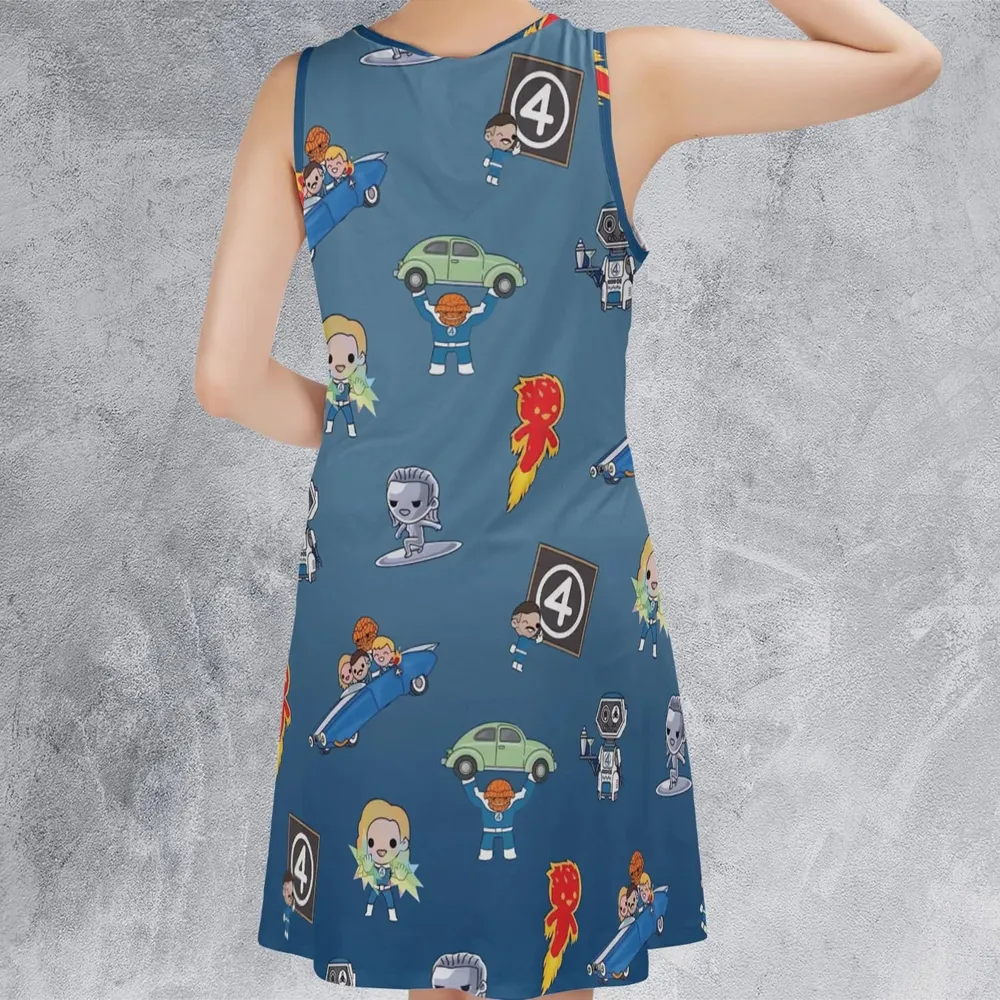 Power Up Fantastic Four Sleeveless Dress - 3