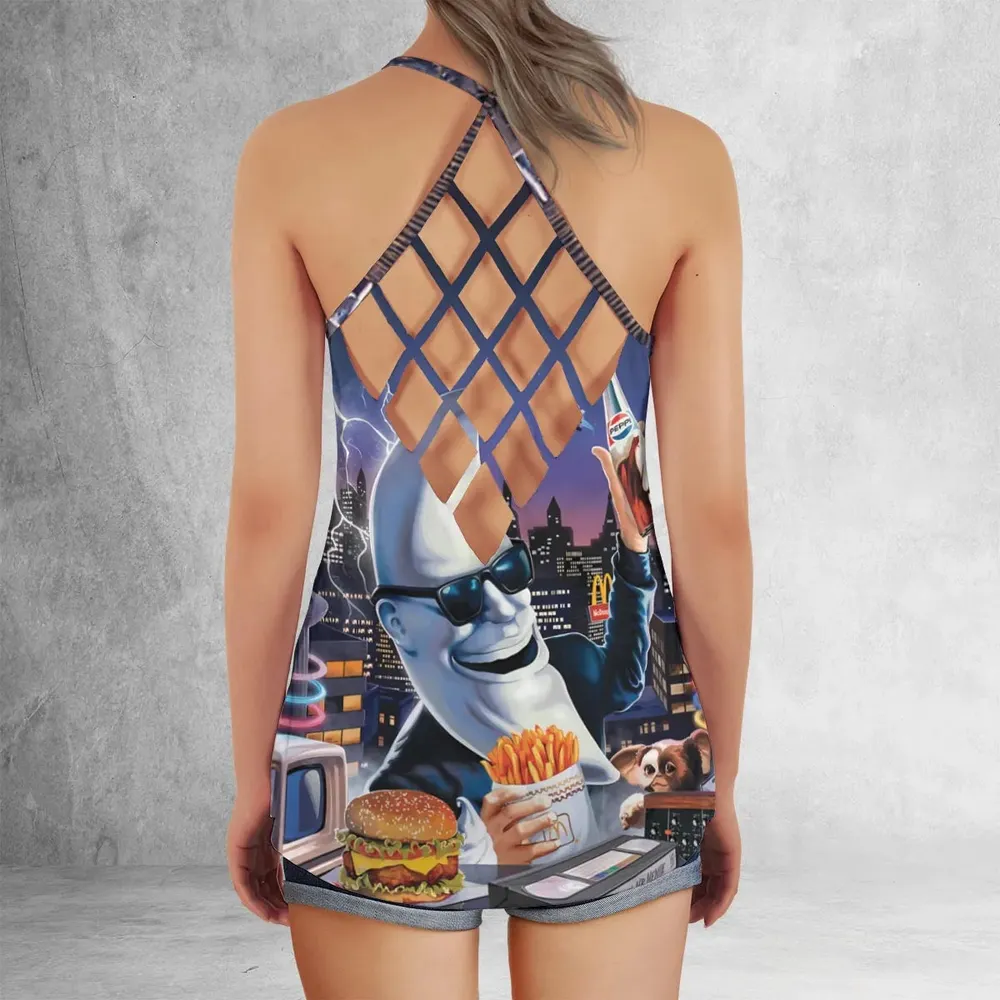 Retro Moon Mac Tonight Criss Cross Tank Top - 3