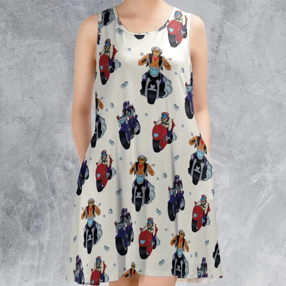 Biker Mice Characters Sleeveless Dress - 2