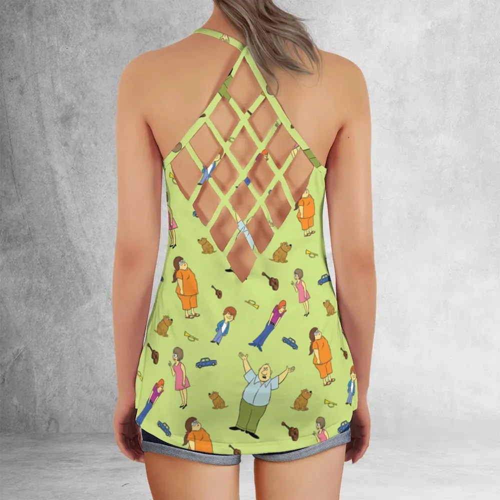 Wait Till Your Father Gets Home Characters Criss Cross Tank Top - 3