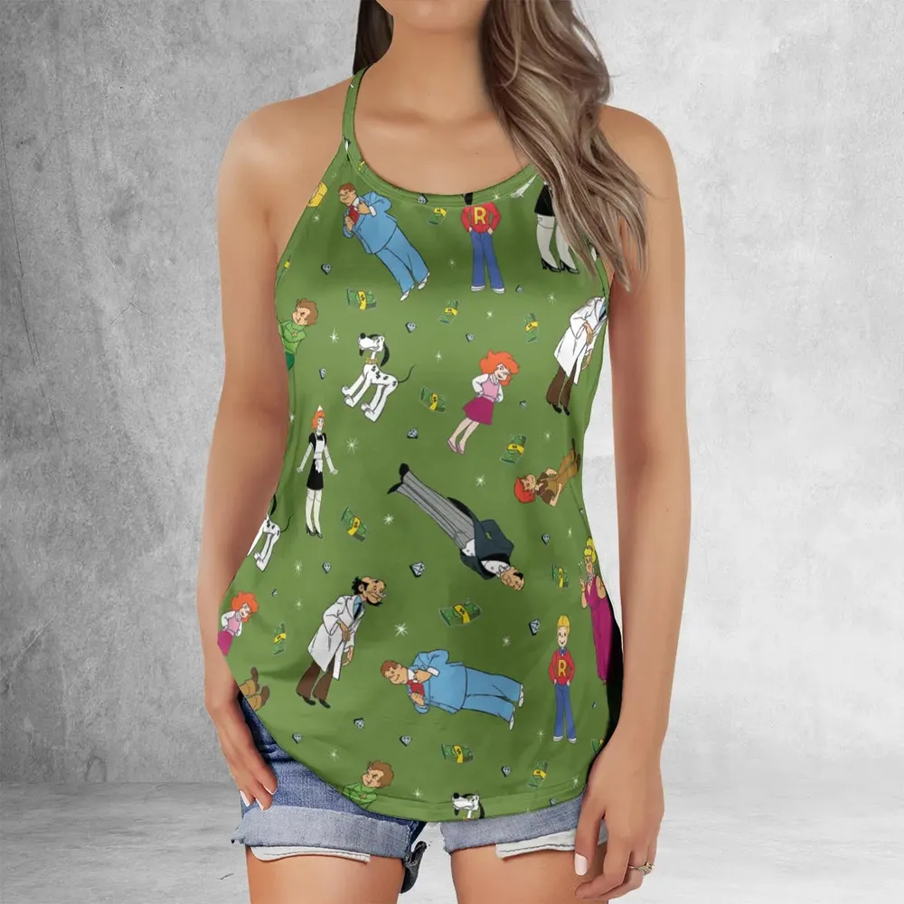 Money Comes To Me Easily Richie Rich Criss Cross Tank Top - 2