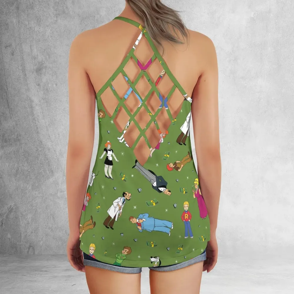 Money Comes To Me Easily Richie Rich Criss Cross Tank Top - 3