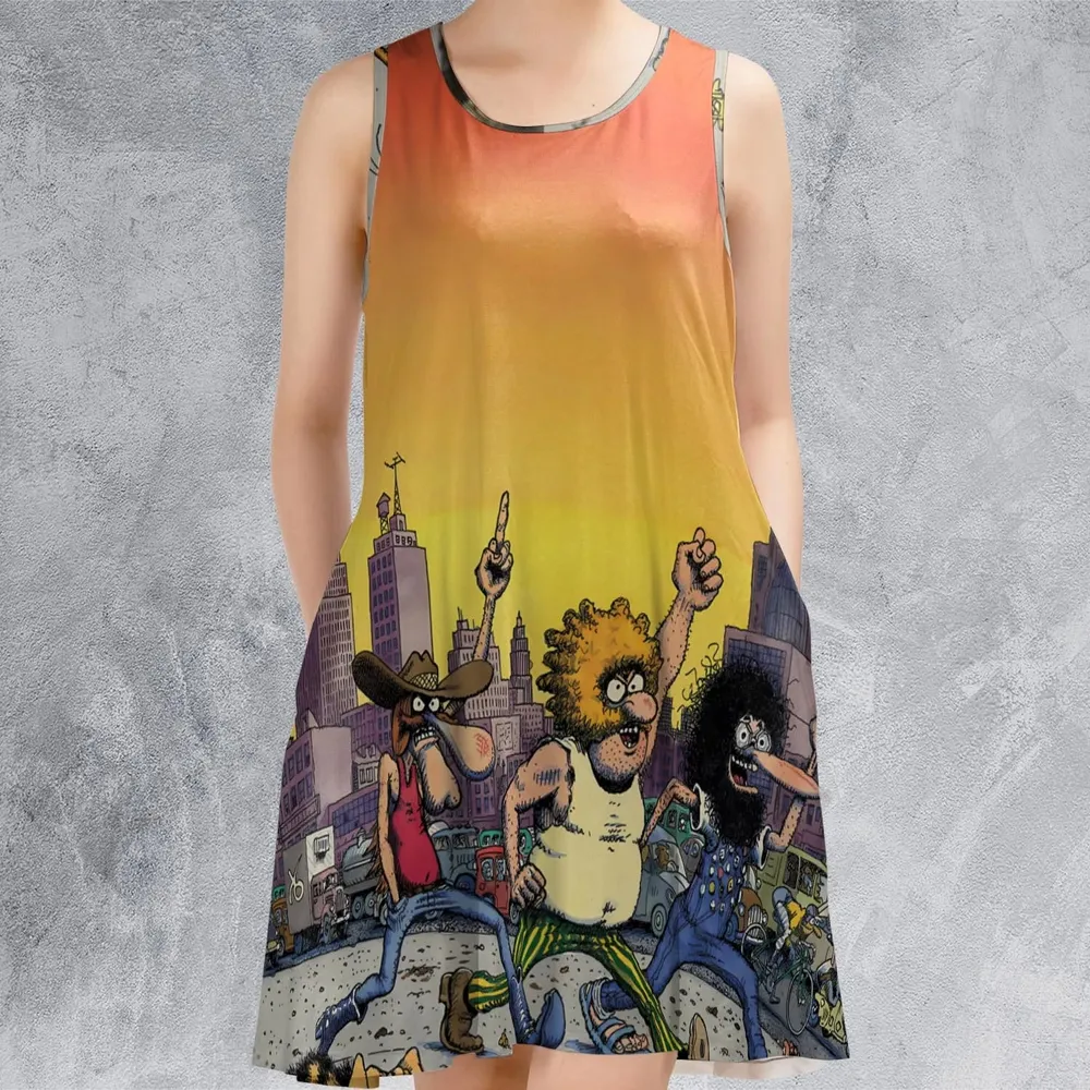 The Fabulous Furry Freak Brothers Sleeveless Dress - 2