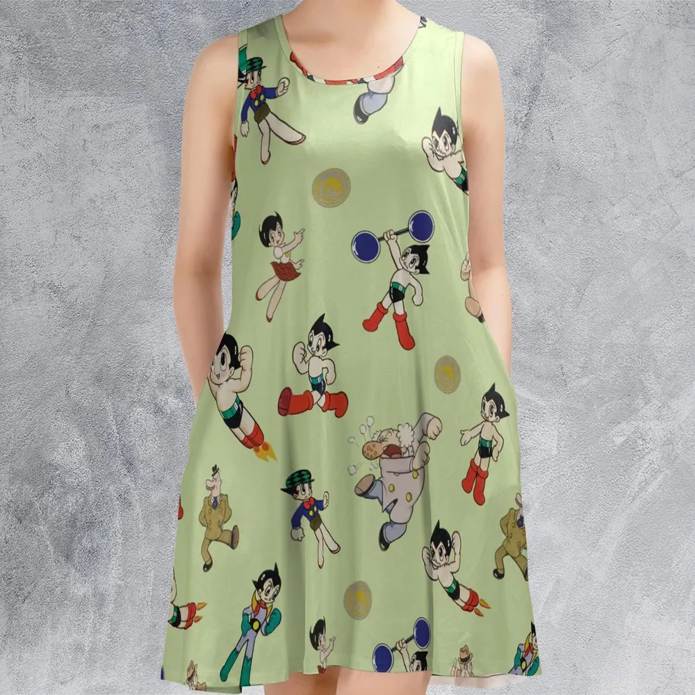 Astro Boy Characters Sleeveless Dress - 2