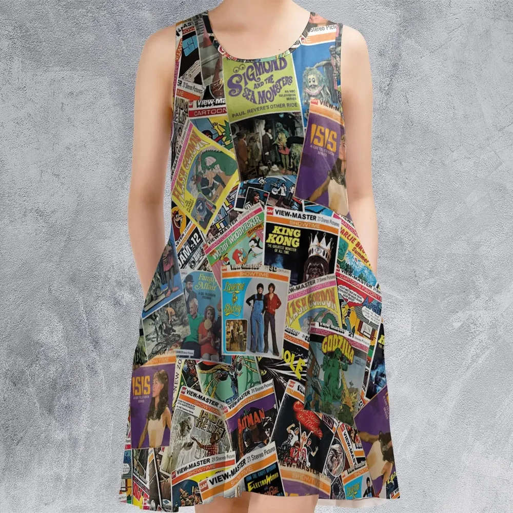 View-Master Collage Sleeveless Dress - 2