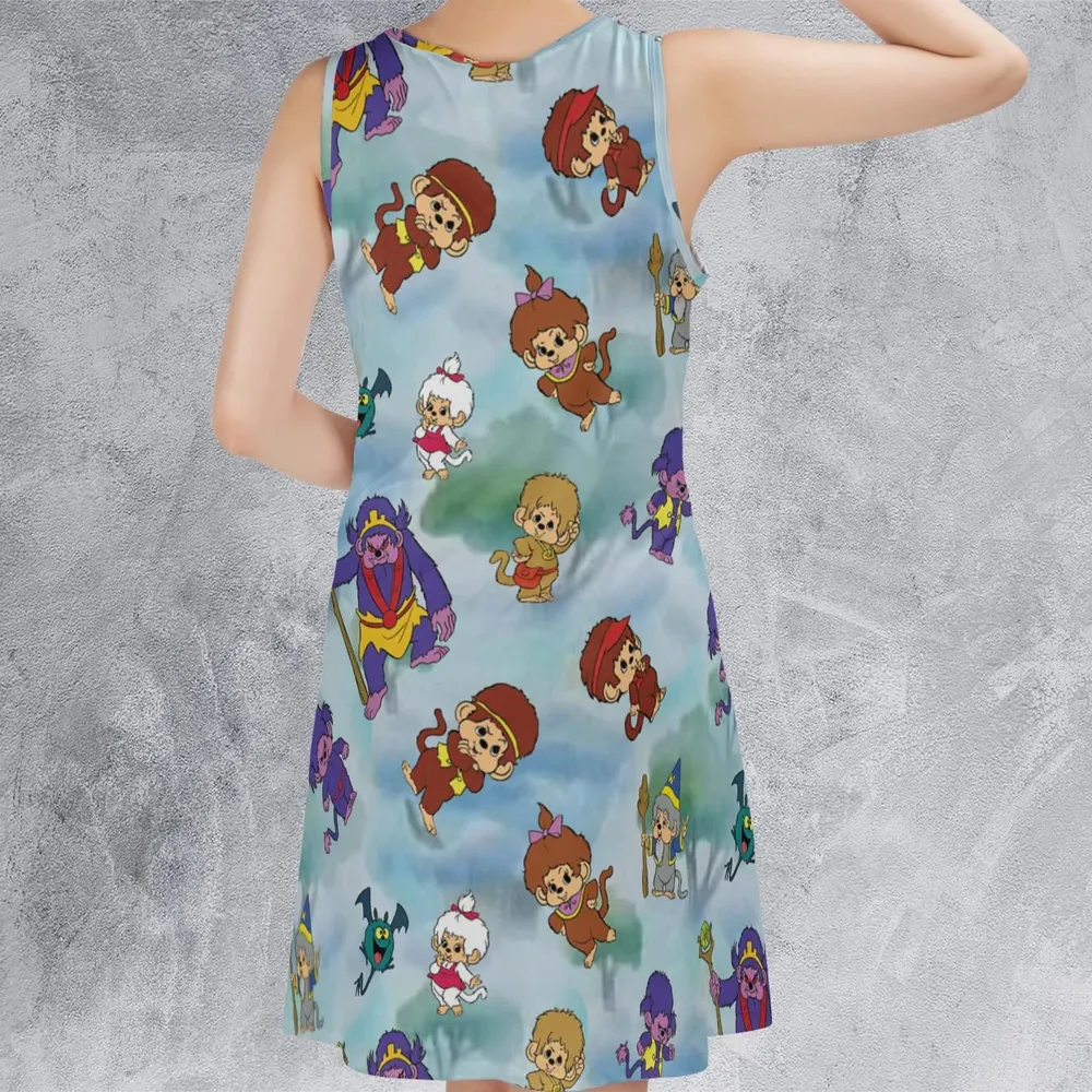 Monchhichis Cartoon Characters Sleeveless Dress - 3