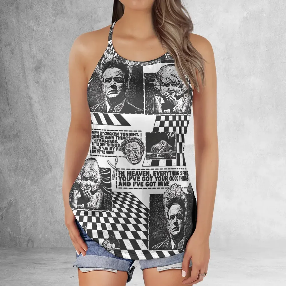 Surreal Disturbing Atmospheric A nightmare Eraserhead Criss Cross Tank Top - 2