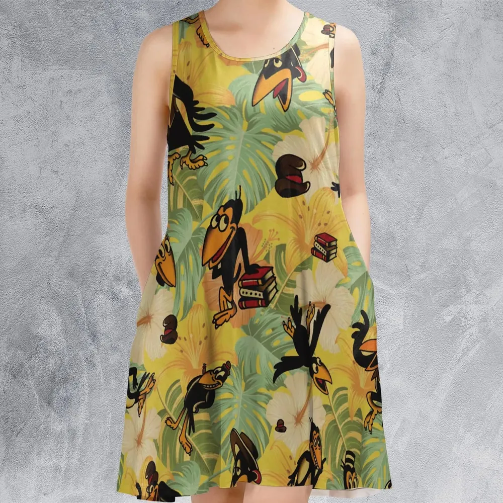Bird Of A Feather Heckle And Jeckle Sleeveless Dress - 2