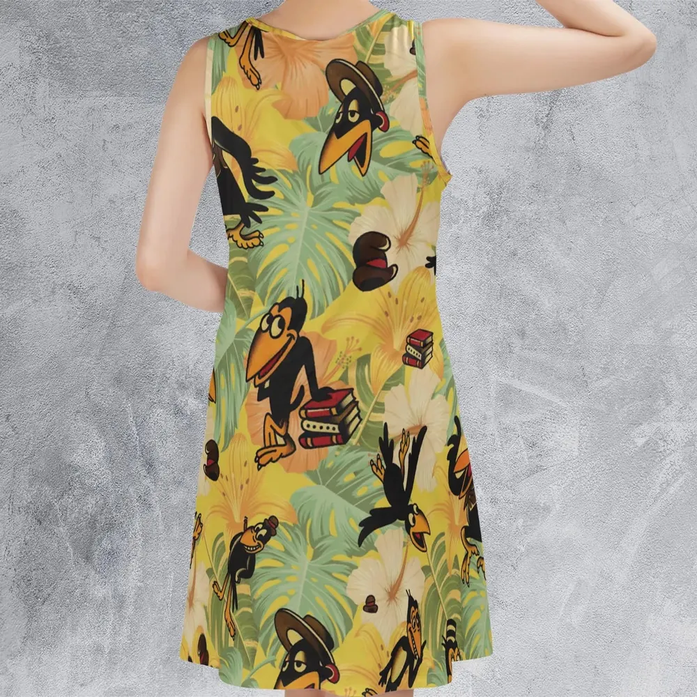 Bird Of A Feather Heckle And Jeckle Sleeveless Dress - 3
