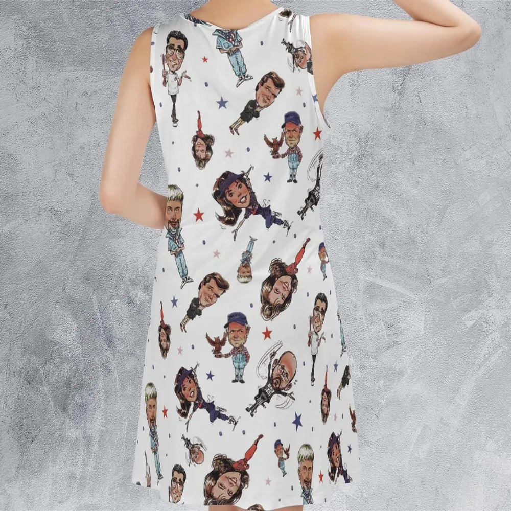 Red White Blaine Waiting For Guffman Sleeveless Dress - 3