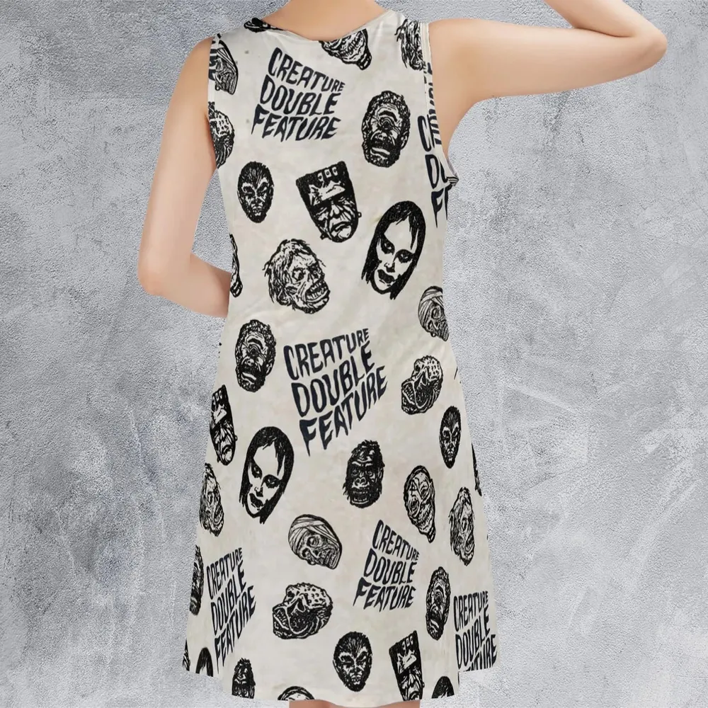 Creature Double Feature Horror Characters Sleeveless Dress - 3