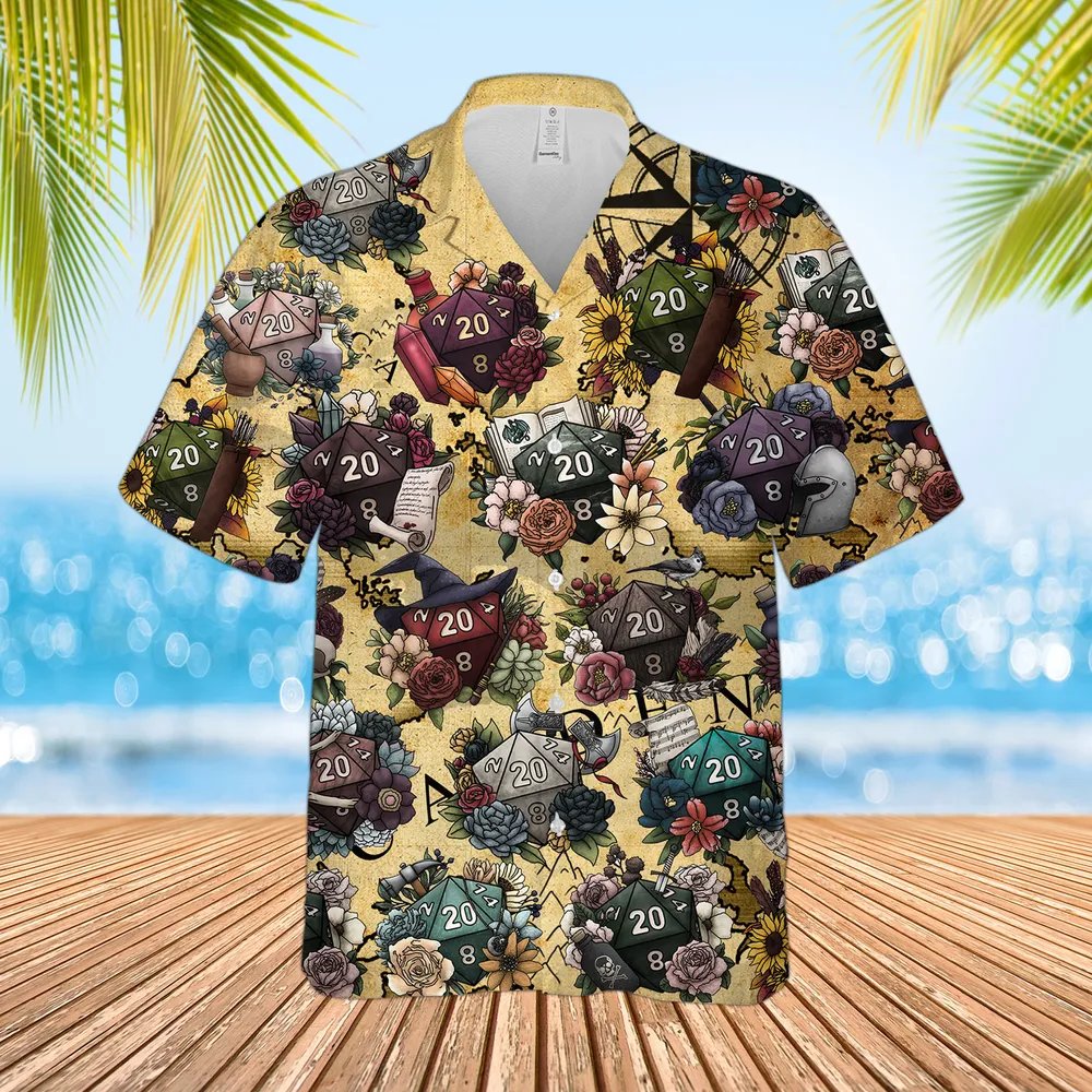 Floral Dice Hawaiian Shirt - 1