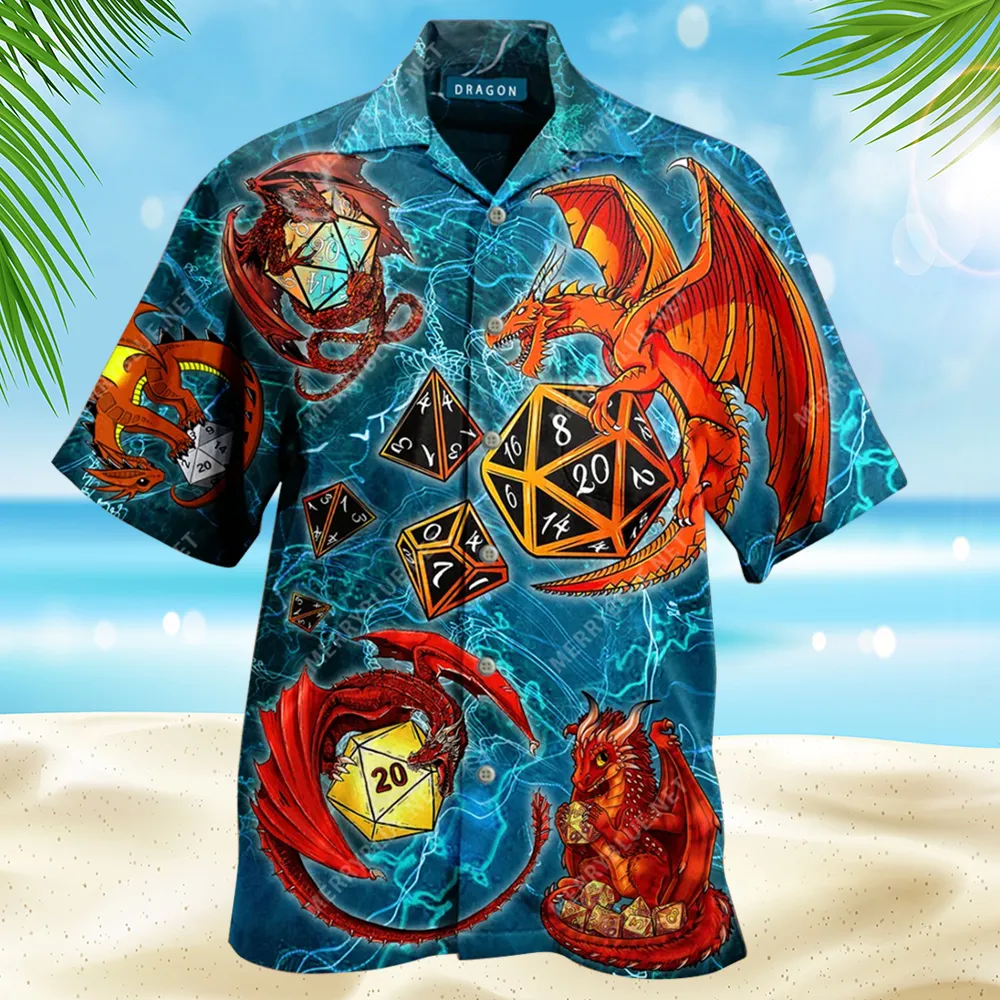 Dragons And Dices Hawaiian Shirt - 1