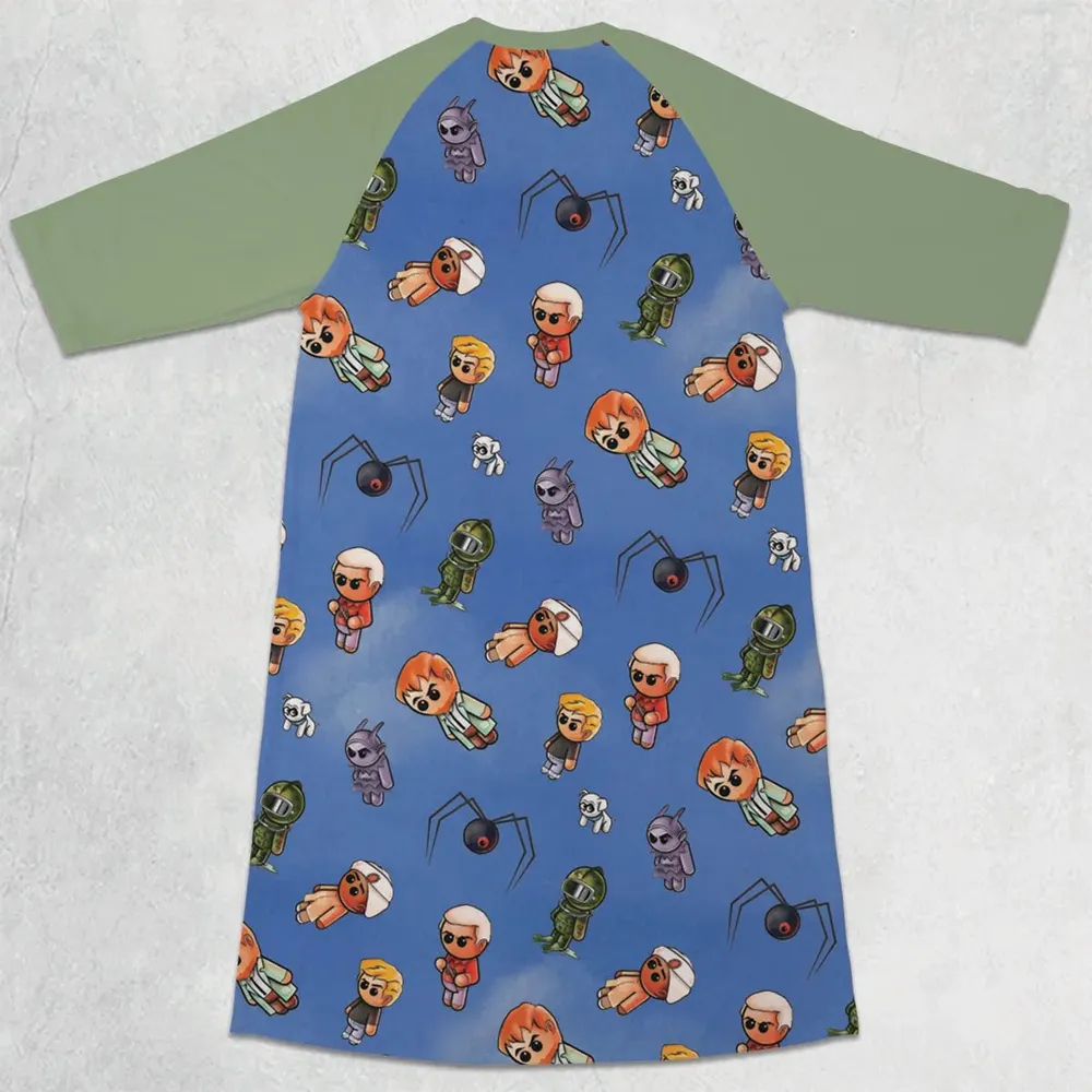 Johnny Quest Pooterbellies 3/4 Sleeve Raglan Dress - 2