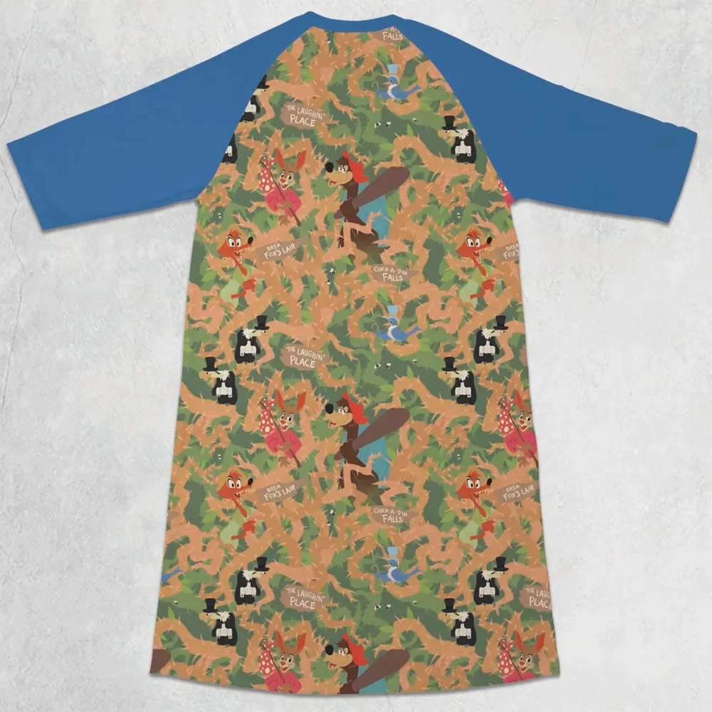 Flowing Down Splash Mountain 3/4 Sleeve Raglan Dress - 2
