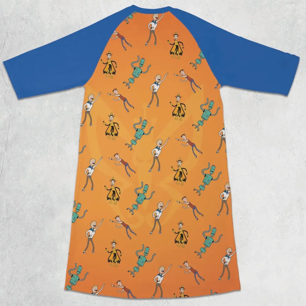 Monarch Madness The Venture Bros Adventure Time Mashup 3/4 Sleeve Raglan Dress - 2