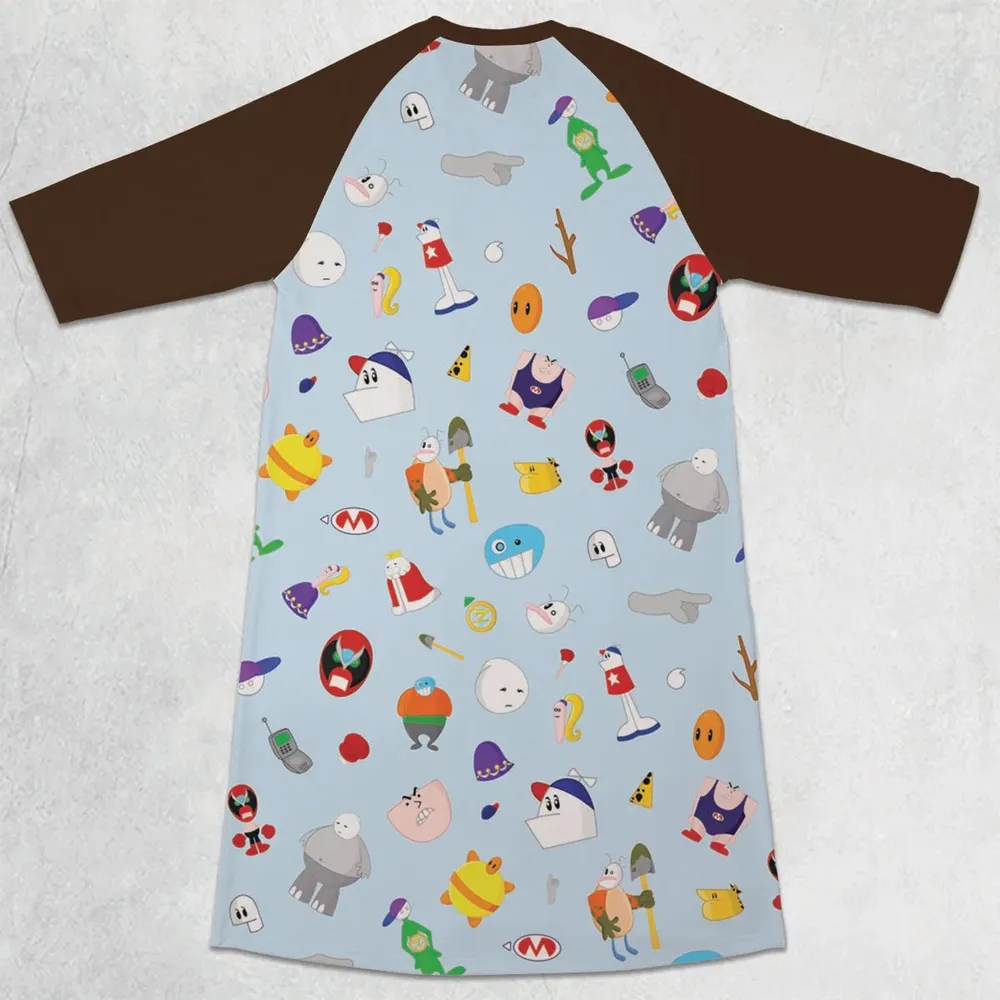 Homestar Runner Main Cast 3/4 Sleeve Raglan Dress - 2