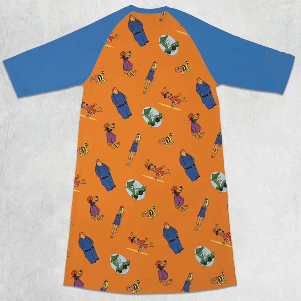 Kung-Fu Friends Hong Kong Phooey 3/4 Sleeve Raglan Dress - 2