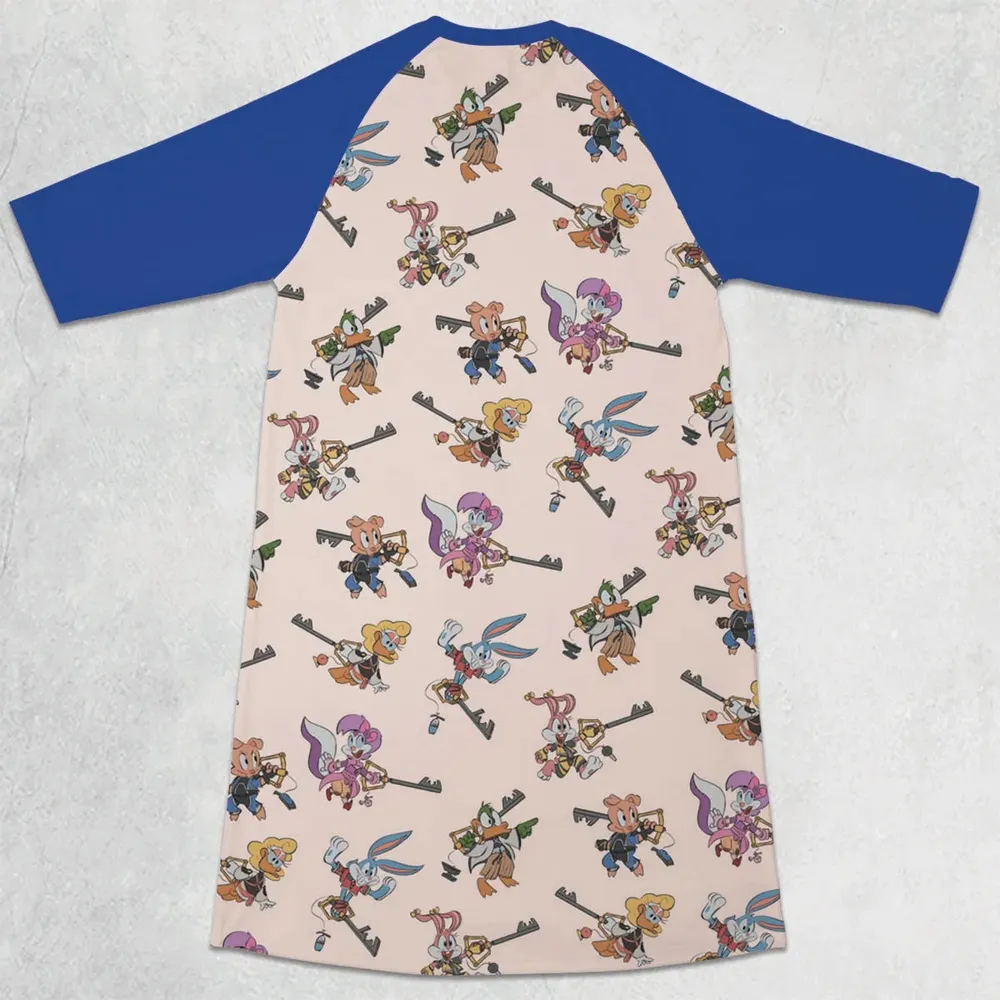 Kingdom Farce Kingdom Heart 3/4 Sleeve Raglan Dress - 2