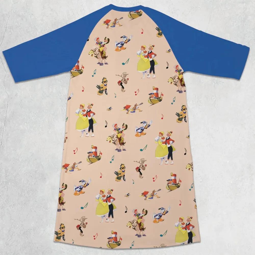 Disney Classics Melody Time 3/4 Sleeve Raglan Dress - 2