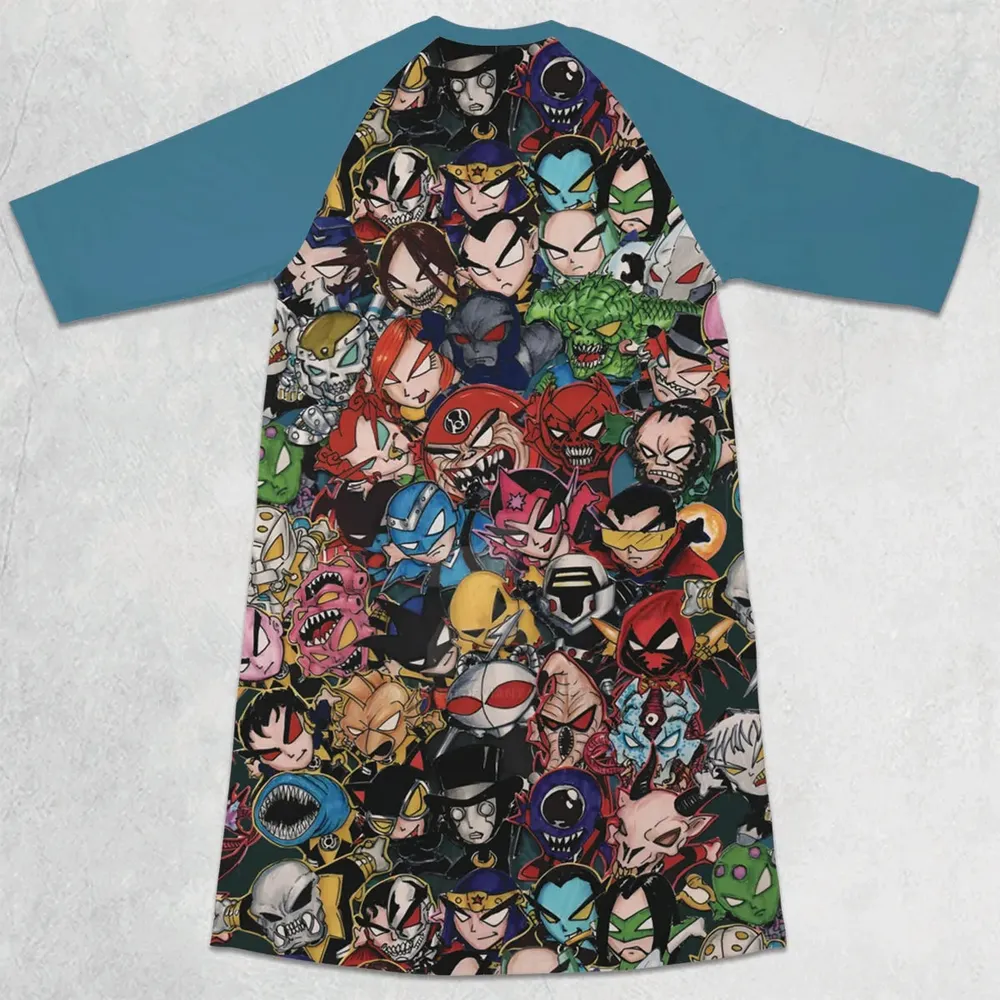 DC Villains Chibi 3/4 Sleeve Raglan Dress - 2