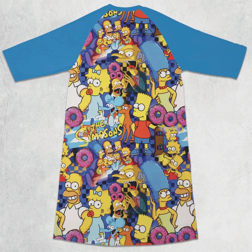 Springfield Swag The Simpsons 3/4 Sleeve Raglan Dress - 2