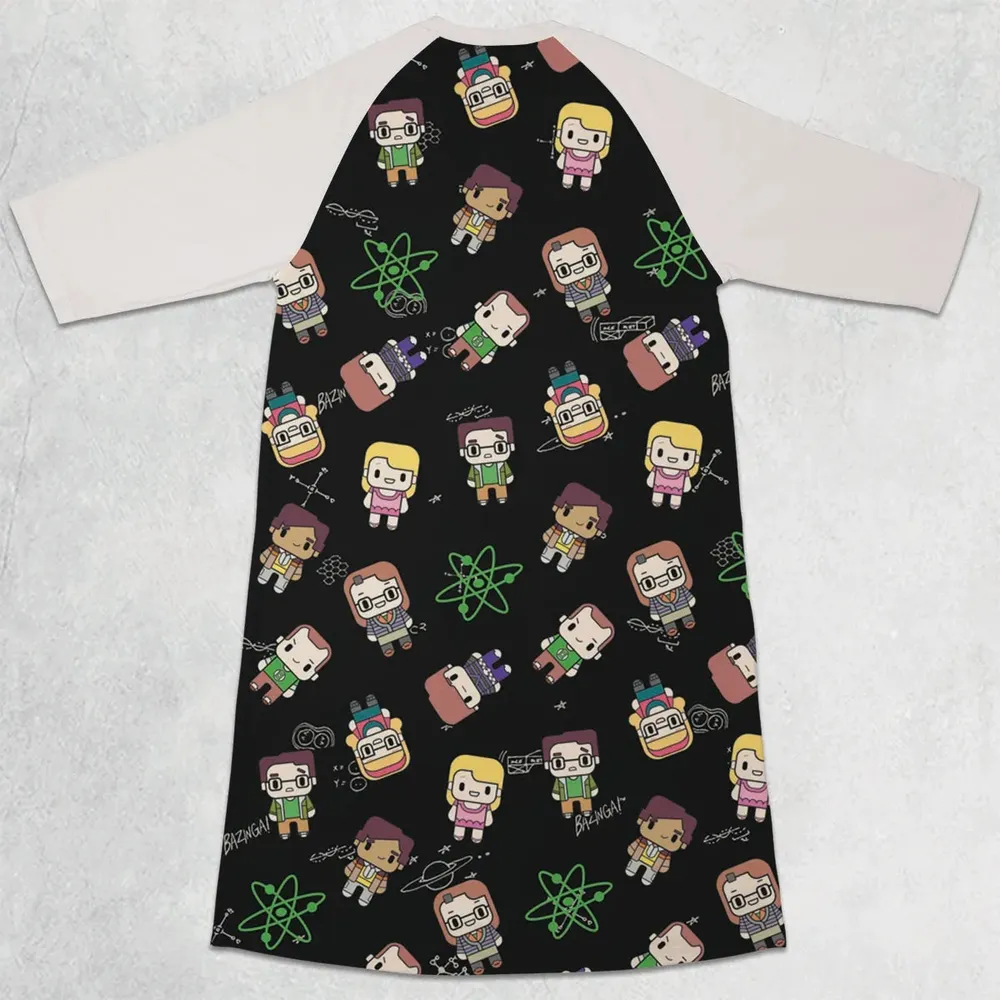 Geeky Bazinga The Big Bang Theory 3/4 Sleeve Raglan Dress - 2